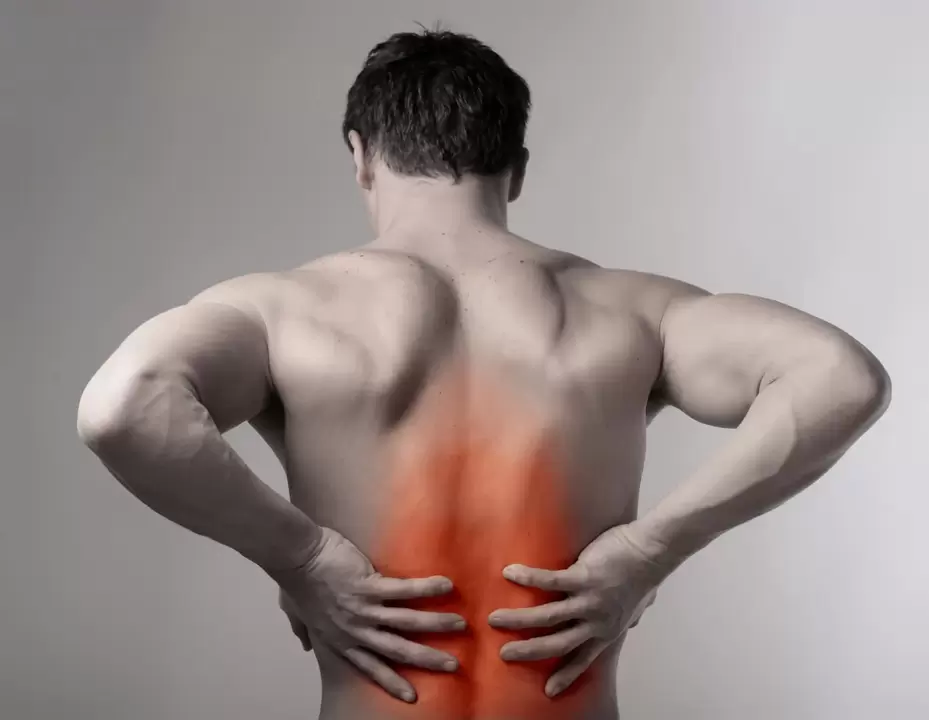 Osteochondrose der Wirbelsäule bei einem Mann.
